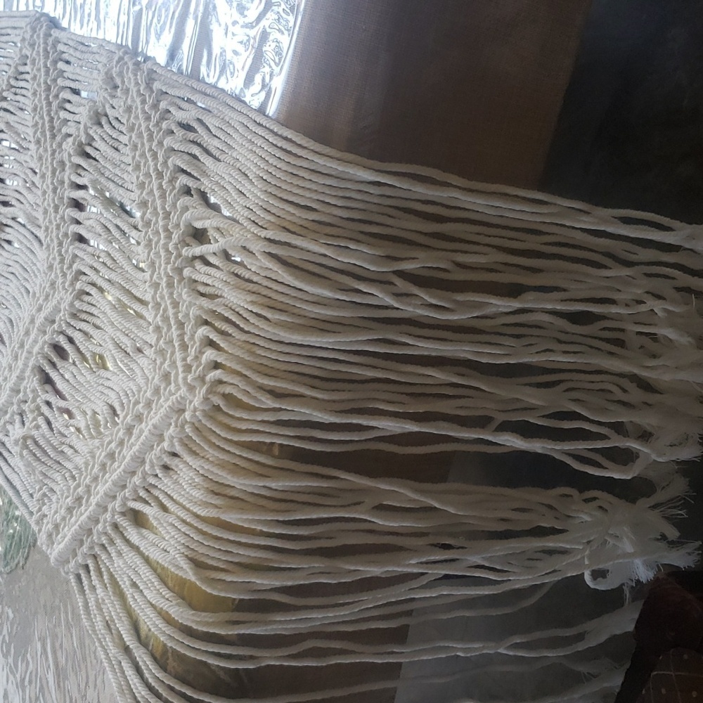 Macramé Boho White Runner Table New - Picture 3 of 6